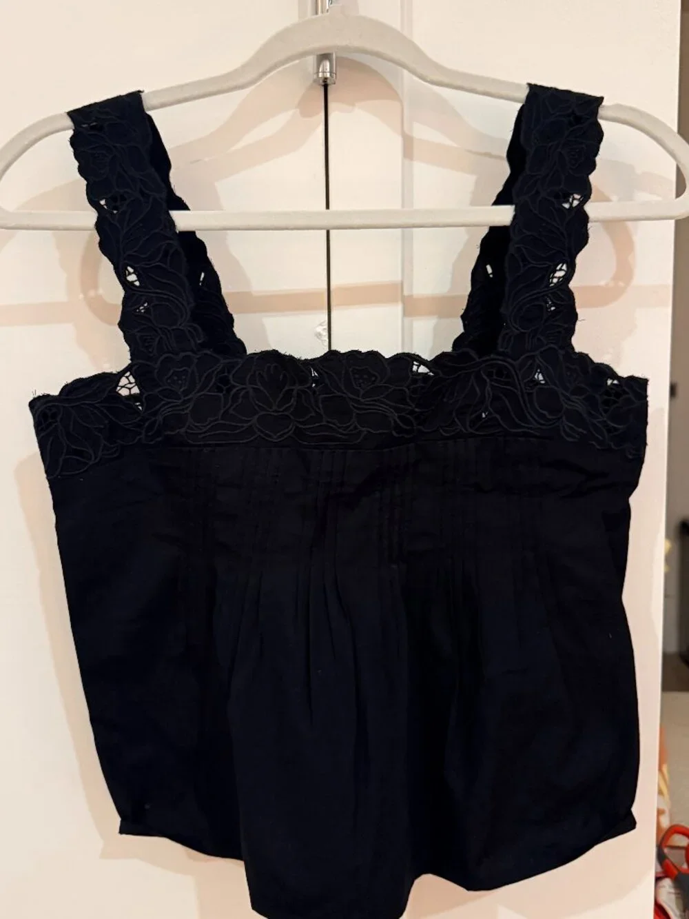 J.Crew Black Cutout Floral Lace Top - Picture 1 of 2
